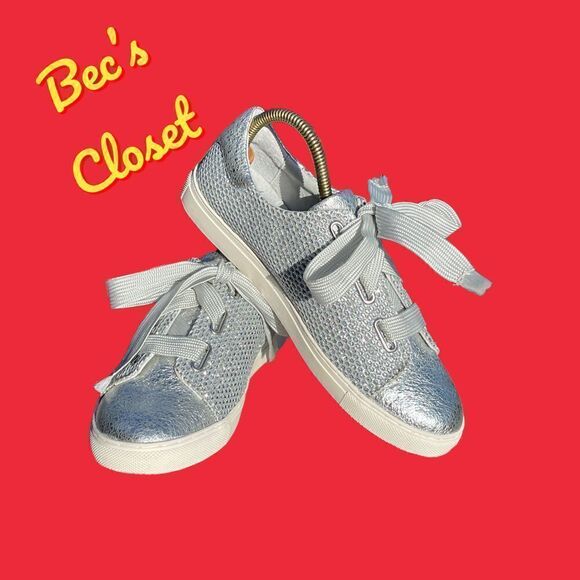 Gianni Bini Sliver Metallic Glitz Fashion Casual Tennis Shoes Size 9.5 - Picture 10 of 10